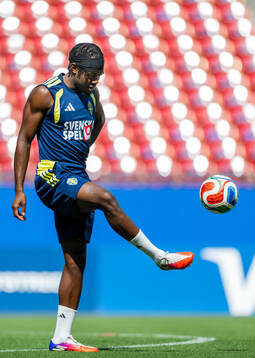 Anthony Elanga of the Swedish national football team at a