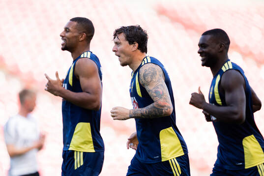 Isak Hien, Victor Nilsson Lindelöf and Ken Sema of the