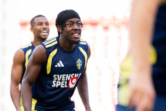 Anthony Elanga of the Swedish national football team at a