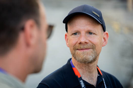 FIFA Secretary General Mattias Grafström at a training