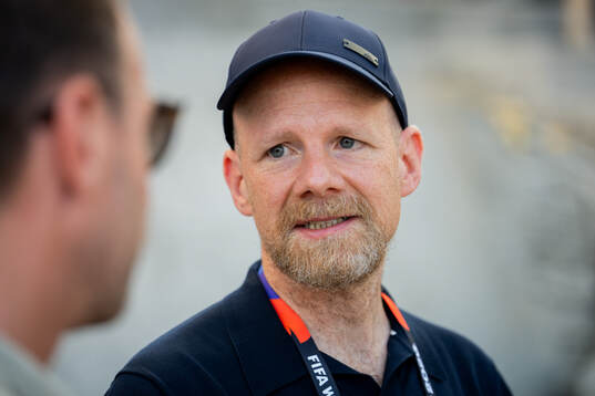 FIFA Secretary General Mattias Grafström at a training