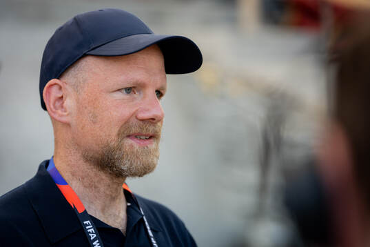 FIFA Secretary General Mattias Grafström at a training
