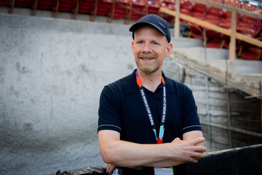 FIFA Secretary General Mattias Grafström at a training
