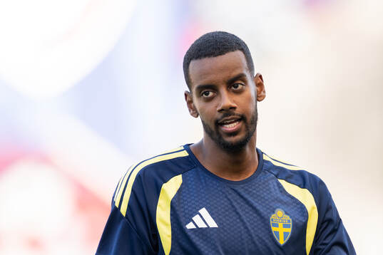 Alexander Isak of the Swedish national football team at a