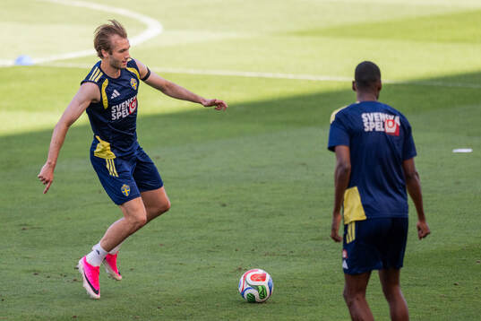 Benjamin Nygren of the Swedish national football team at a
