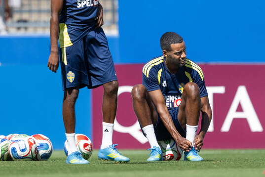 Alexander Isak of the Swedish national football team at a