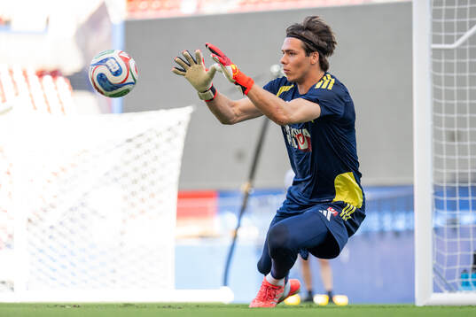 Goalkeeper Jacob Widell Zetterström of the Swedish