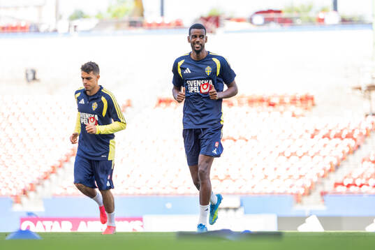 Alexander Isak of the Swedish national football team at a