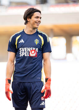 Goalkeeper Jacob Widell Zetterström of the Swedish