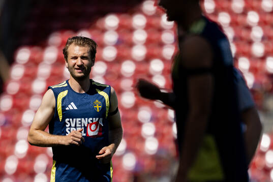 Benjamin Nygren of the Swedish national football team at a