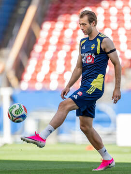 Benjamin Nygren of the Swedish national football team at a