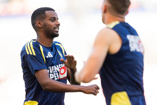 Alexander Isak of the Swedish national football team at a