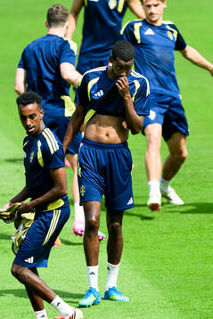 Alexander Isak of the Swedish national football team at a