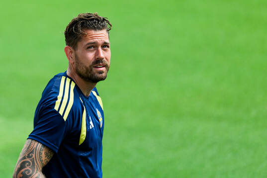 Goalkeeper Kristoffer Nordfeldt of the Swedish national