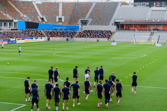 Players of the Swedish national football team at a training
