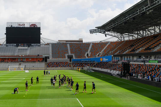 General view of the Swedish national football team at a