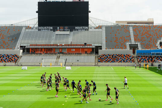 General view of the Swedish national football team at a
