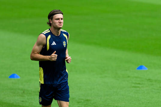 Mattias Svanberg of the Swedish national football team at a