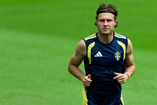 Mattias Svanberg of the Swedish national football team at a