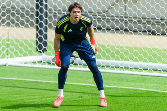 Goalkeeper Jacob Widell Zetterström of the Swedish