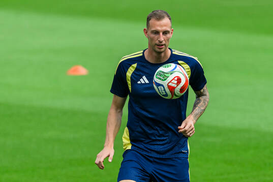 Gustaf Nilsson of the Swedish national football team at a