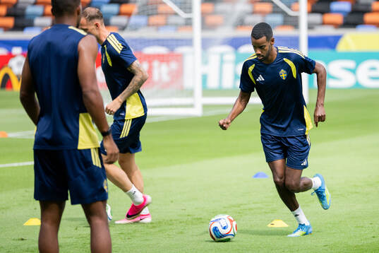Alexander Isak of the Swedish national football team at a