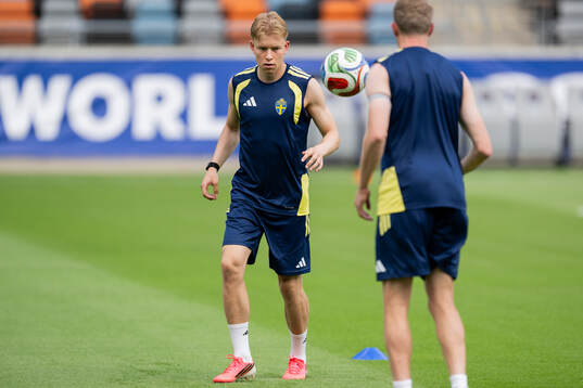 Daniel Svensson of the Swedish national football team at a