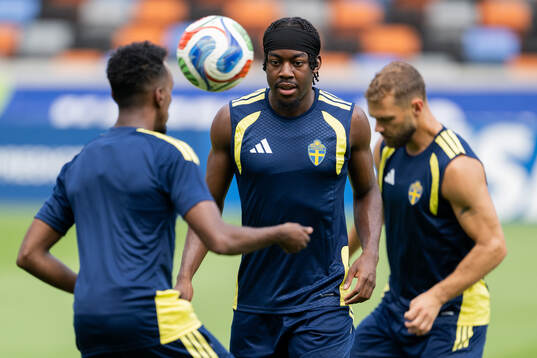 Anthony Elanga of the Swedish national football team at a