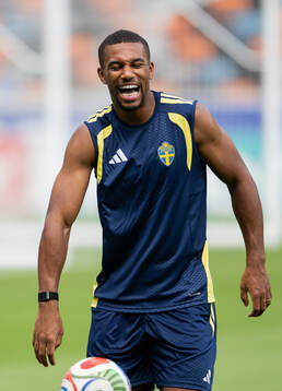 Isak Hien of the Swedish national football team at a