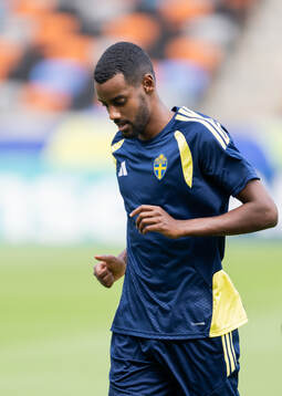 Alexander Isak of the Swedish national football team at a