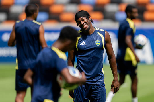 Anthony Elanga of the Swedish national football team at a