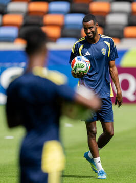 Alexander Isak of the Swedish national football team at a