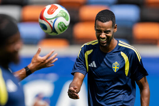 Alexander Isak of the Swedish national football team at a