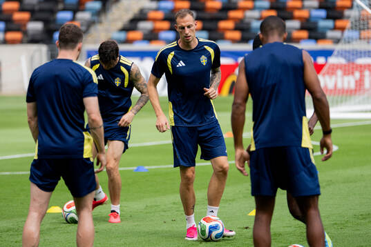 Gustaf Nilsson of the Swedish national football team at a