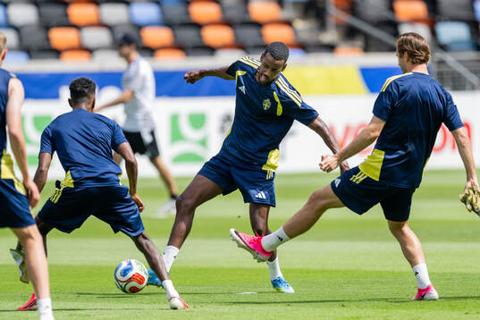 Alexander Isak of the Swedish national football team at a