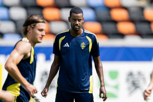 Alexander Isak of the Swedish national football team at a