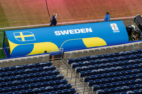 General view of the Swedish team bench at Houston stadium