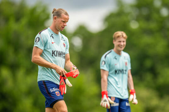 Goalkeeper Ørjan Håskjold Nyland of the Norwegian