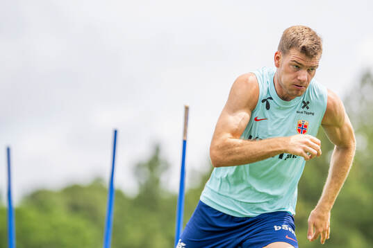 Alexander Sørloth of the Norwegian national football team