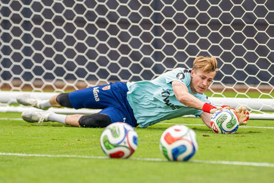 Goalkeeper Sander Tangvik of the Norwegian national