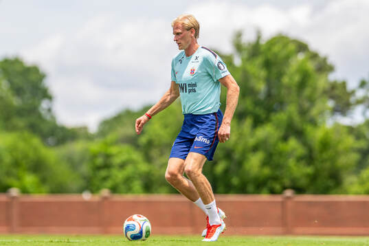 Morten Thorsby of the Norwegian national football team at a