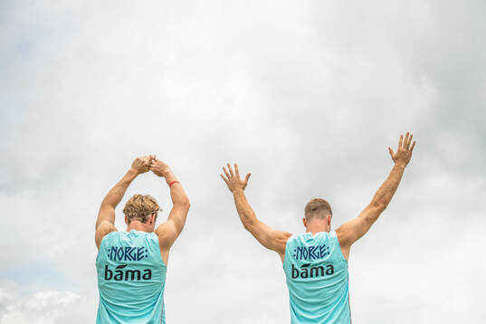 Kristian Thorstvedt and Alexander Sørloth of the Norwegian