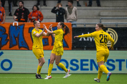 Lise Højsted Dissing of Bodø/Glimt celebrates