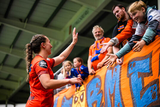 Katarina Dybvik Sunde of Aalesund celebrates