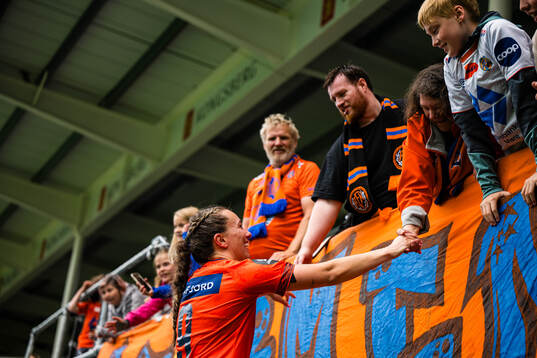 Katarina Dybvik Sunde of Aalesund celebrates