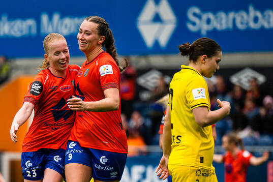 Katarina Dybvik Sunde of Aalesund celebrates