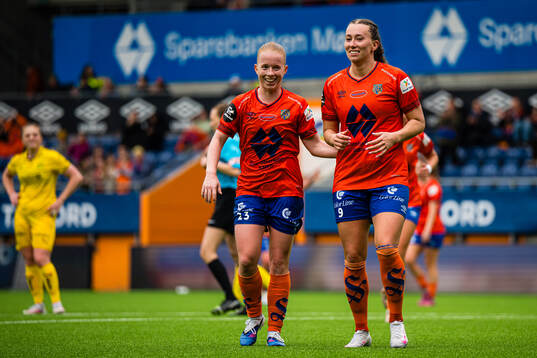 Katarina Dybvik Sunde of Aalesund celebrates