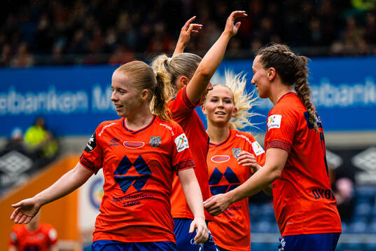 Katarina Dybvik Sunde of Aalesund celebrates