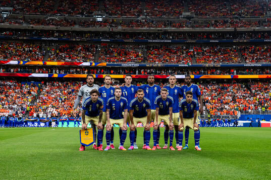The starting eleven of Sweden pose for a team photo. From