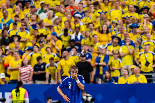 Gustaf Lagerbielke of Sweden looks dejected